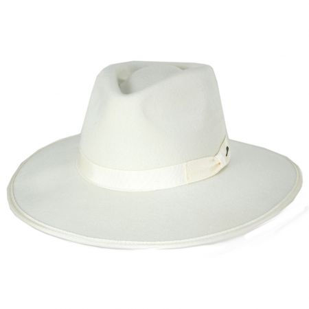 Jo Wool Felt Rancher Fedora Hat - Off White alternate view 6