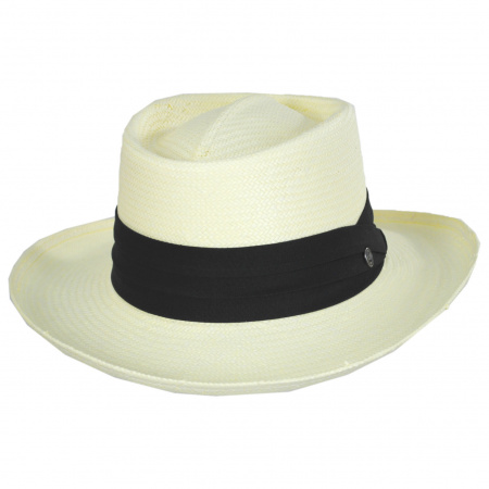  B2B Jaxon Hats Toyo Straw Gambler Hat - Black Band