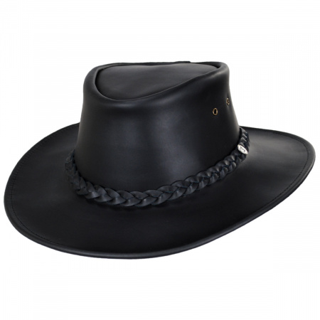  B2B Jaxon Hats Crusher Leather Outback Hat