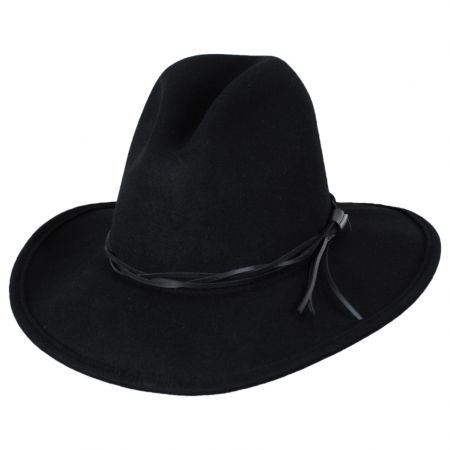 Crushable Black Felt Concho Western Cowboy Hat - S
