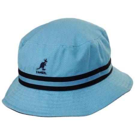 Kangol Stripe Lahinch Cotton Bucket Hat - Light Blue