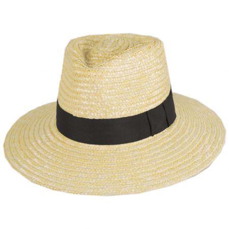 Brixton Hats Joanna Petite Brim Wheat Straw Fedora Hat - Honey