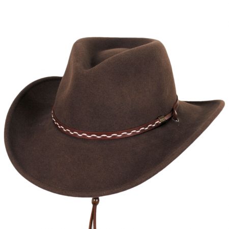 Bailey Davy Chincord Crushable LiteFelt Wool Outback Hat