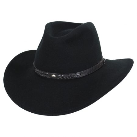 Details about    Miniature Cowboy Hat Black Leather Handcrafted Prestige Leather 1/12th Scale 