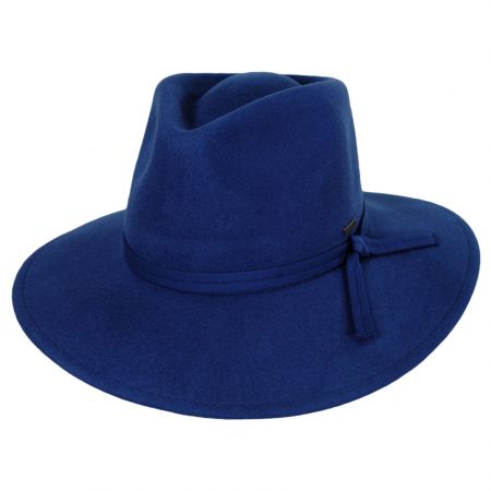 Joanna Packable Wool Felt Fedora Hat - Blue