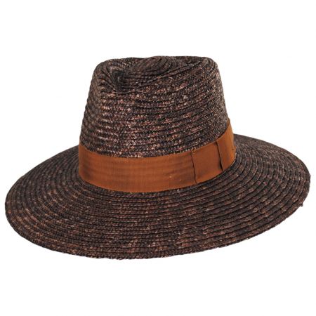 Brixton Hats Joanna Wheat Straw Fedora Hat - Brown/Tan