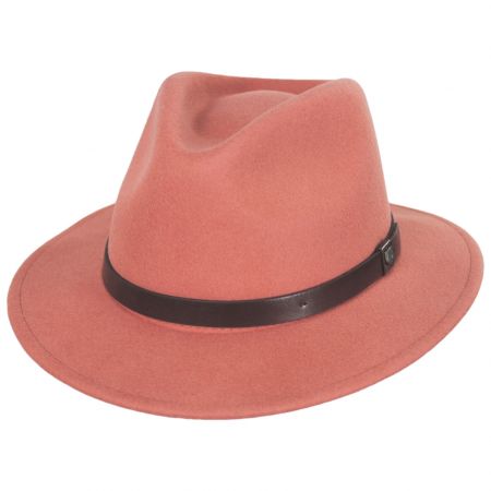 Brixton Hats Messer Wool Felt Fedora Hat - Peach