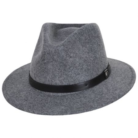 Brixton Hats Messer Wool Felt Fedora Hat - Heather Gray