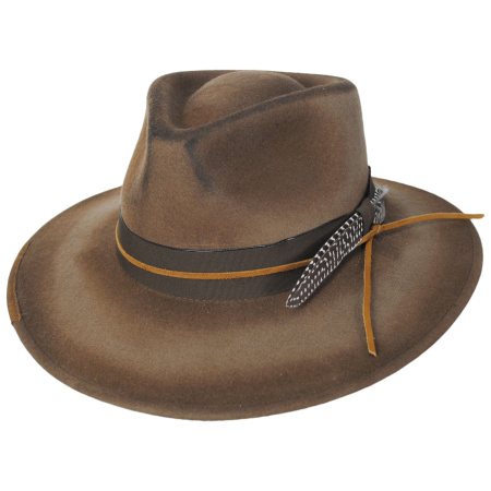 Bigalli Saggy Distressed Wool Felt Outback Hat