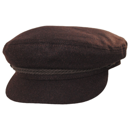 Brixton Hats Wool Blend Fiddler Cap - Chocolate Brown