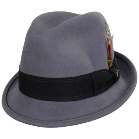 Brixton Hats Gain Wool Felt Fedora Hat - Gray/Black