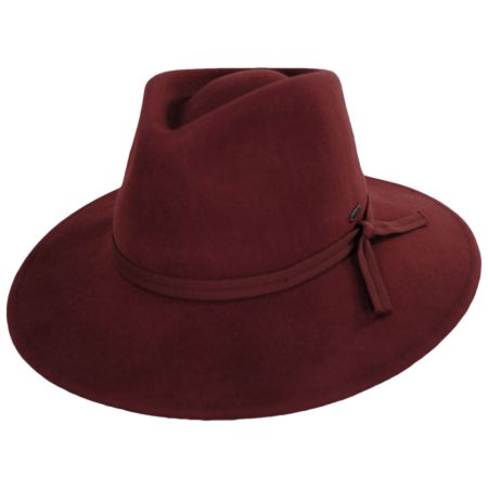 Joanna Packable Wool Felt Fedora Hat - Brick