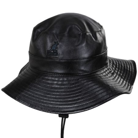 Reversible Faux Leather Bucket Hat alternate view 5