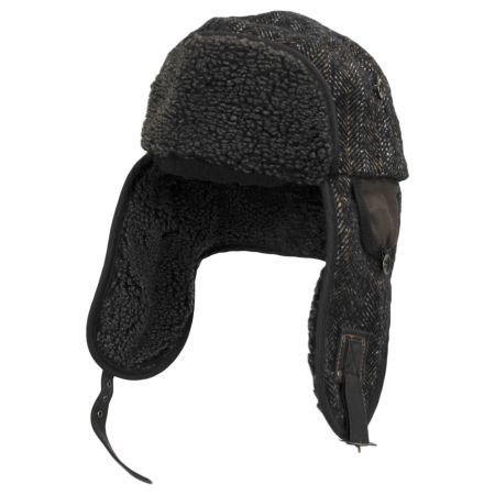 Tauris Herringbone Wool Blend Trapper Hat