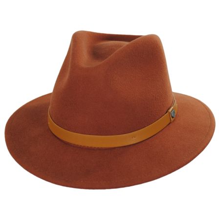 Brixton Hats Messer Wool Felt Fedora Hat - Caramel