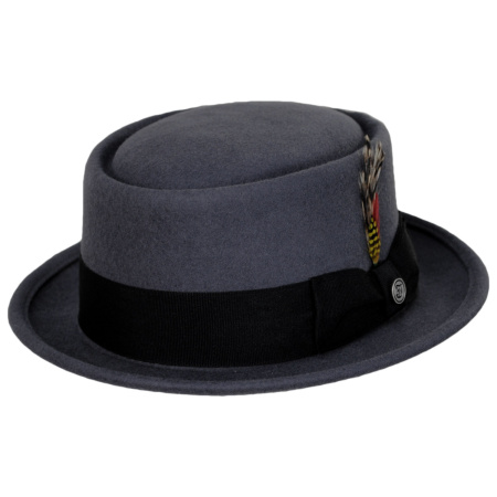 B2B Jaxon Hats Wool Felt Pork Pie Hat - Gray