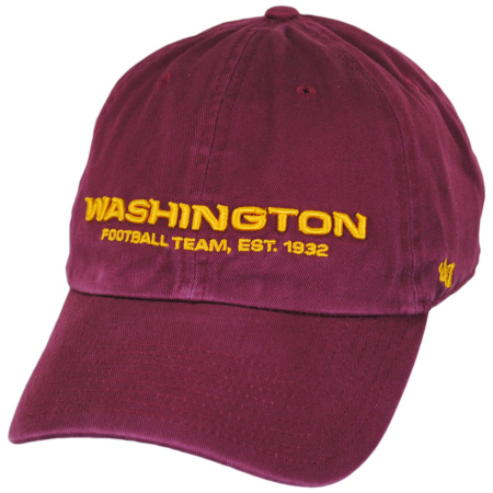 47 Brand Washington Football Team NFL Clean Up Strapback Baseball Cap Dad Hat