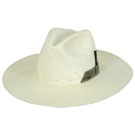Bailey Imlay Knotted Shantung Straw Fedora Hat - Natural