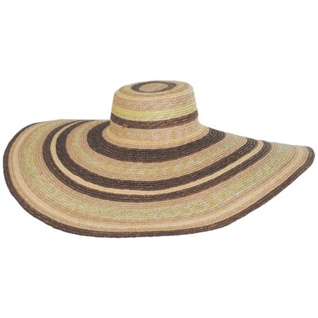 San Diego Hat Company Milan Striped Wide Brim Wheat Straw Sun Hat