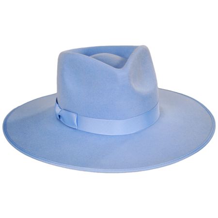 Lack of Color Wool Felt Rancher Fedora Hat - Light Blue