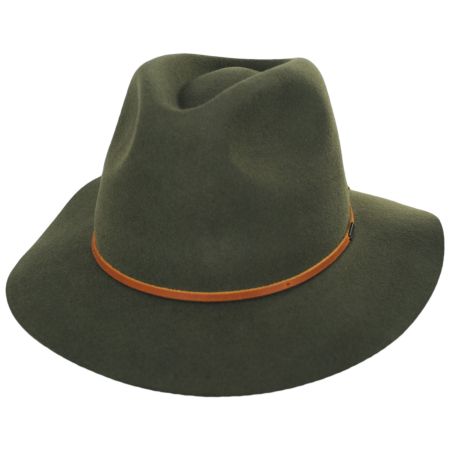 Brixton Hats Wesley Wool Felt Floppy Fedora Hat - Army Green