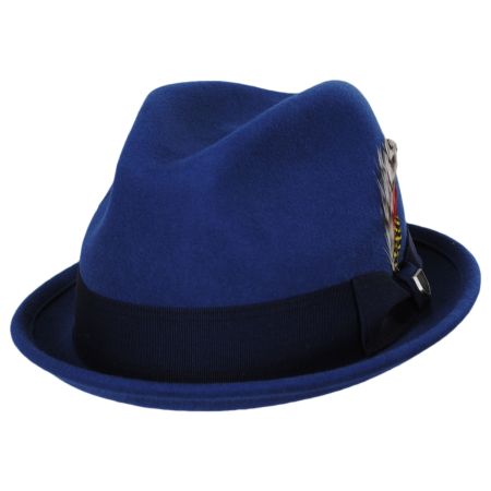 Brixton Hats Gain Wool Felt Fedora Hat - Blue/Navy