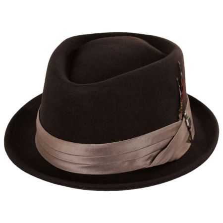 Brixton Hats Stout Wool Felt Diamond Crown Fedora Hat - Brown/Tan