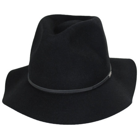 Wesley Packable Wool Felt Fedora Hat - Black alternate view 6