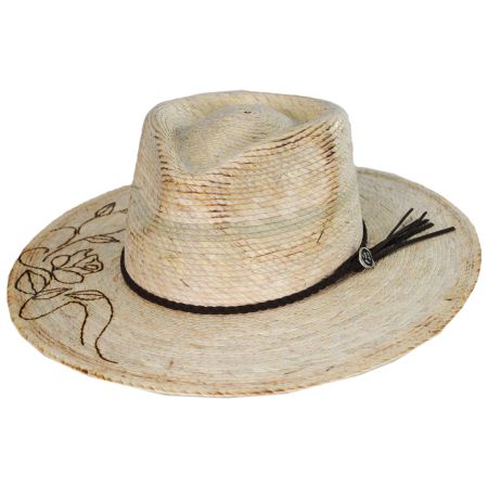 Biltmore Vintage Couture Mateo Floral Band Palm Straw Rancher Fedora Hat