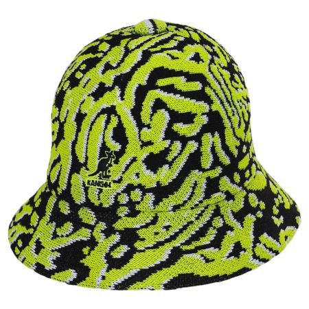 Kangol Carnival Casual Tropic Knit Bucket Hat - Black/Green