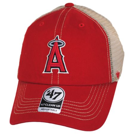 47 Brand Los Angeles Angels MLB Trawler 47 Mesh Clean Up Snapback Baseball Cap