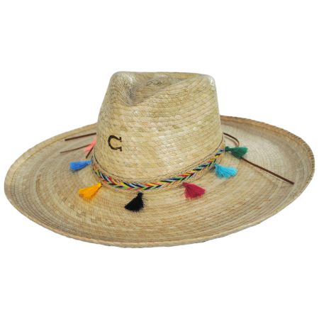 Sunny Side Up Palm Straw Wide Brim Fedora Hat