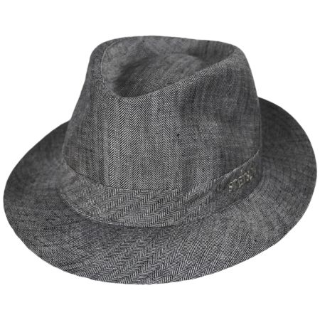 Linen Herringbone Trilby Fedora Hat alternate view 41