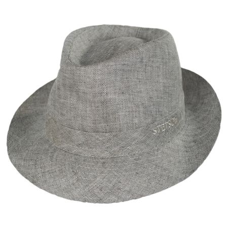 Stetson Herringbone Linen Trilby Fedora Hat