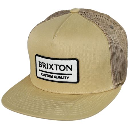 Brixton Hats Palmer Mesh Cotton Blend Trucker Snapback Baseball Cap - Desert