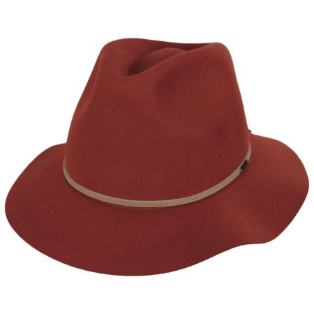 Wesley Packable Wool Felt Fedora Hat - Orange