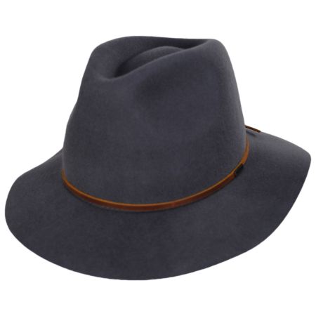Brixton Hats Wesley Wool Felt Floppy Fedora Hat - Dark Gray