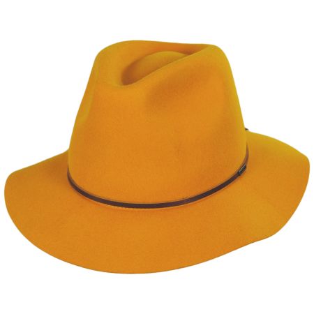 Brixton Hats Wesley Wool Felt Floppy Fedora Hat - Gold