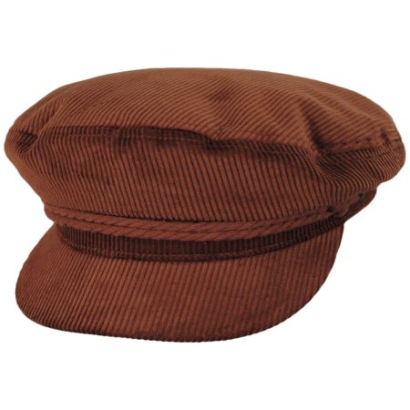 Brixton Hats Corduroy Cotton Fiddler's Cap - Orange