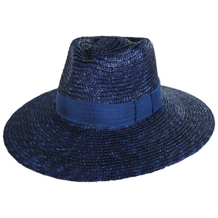 Brixton Hats Joanna Wheat Straw Fedora Hat - Blue