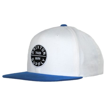 Brixton Hats Oath III Snapback Baseball Cap - White/Blue