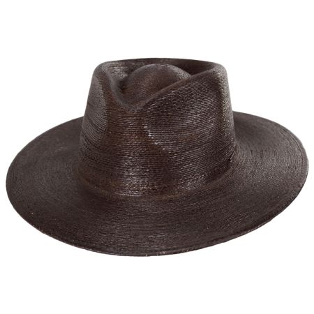Brixton Hats Marcos Palm Straw Fedora Hat - Dark Brown
