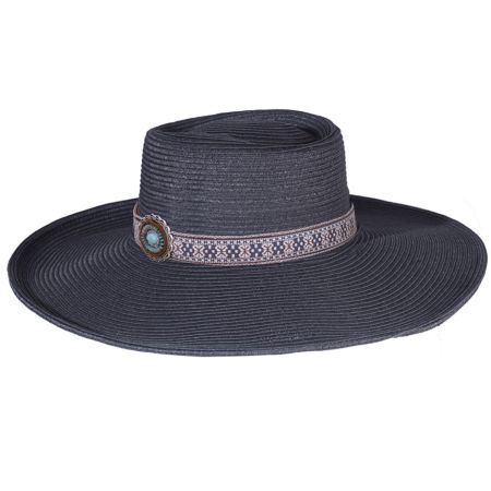 Toucan Collection Turquoise Band Toyo Straw Gaucho Hat