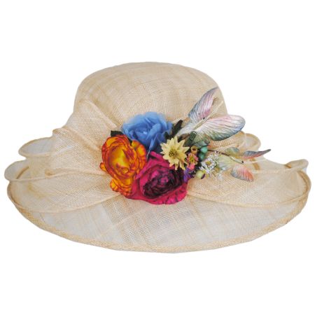 Toucan Collection Butterfly Sinamay Straw Skimmer Hat