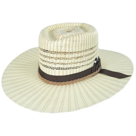 Biltmore Vintage Couture Diamond Bangora Shantung Straw Fedora Hat