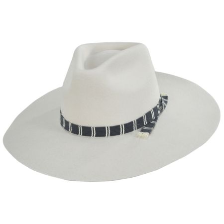 Leigh Wool Felt Wide Brim Fedora Hat - Off White alternate view 7