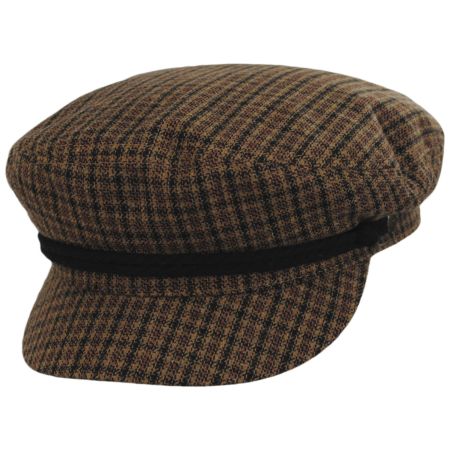 Brixton Hats Tweed Plaid Fiddler's Cap - Caramel