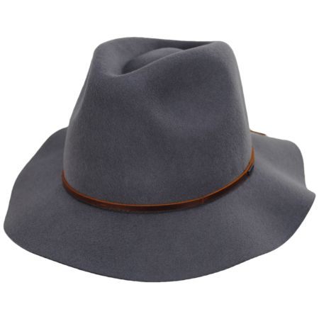 Brixton Hats Wesley Wool Felt Floppy Fedora Hat - Gray