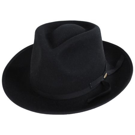 Scala Puebla Wool Felt Fedora Hat - Black
