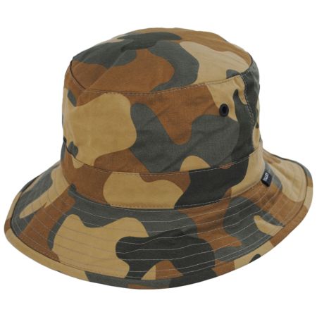 Waxed Cotton Camo Bucket Hat